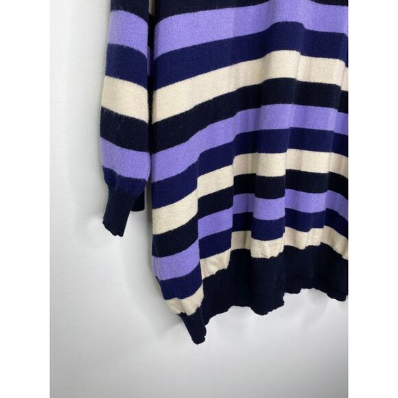 ModCloth Purple White Black Striped Crewneck Sweater Women's Plus Size 4X - Picture 3 of 8